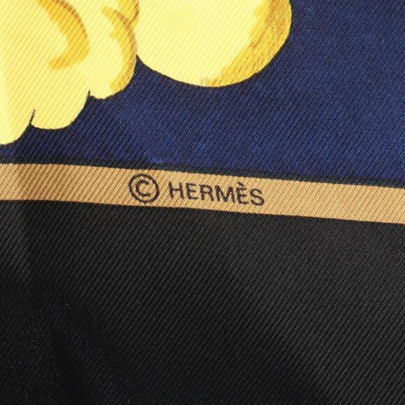 HERMES Black Silk Scarf - Picture 2 of 7